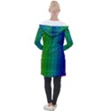 Rainbow colored scales pattern, full color palette, fish like Longline Hooded Cardigan View2