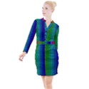 Rainbow colored scales pattern, full color palette, fish like Button Long Sleeve Dress View1