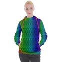 Rainbow colored scales pattern, full color palette, fish like Women s Hooded Pullover View1