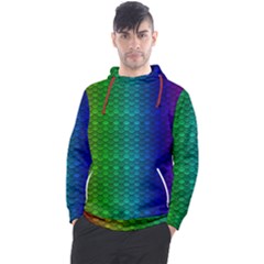 Rainbow Colored Scales Pattern, Full Color Palette, Fish Like Men s Pullover Hoodie by Casemiro