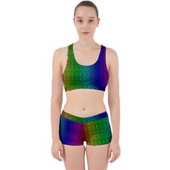 Rainbow Colored Scales Pattern, Full Color Palette, Fish Like Work It Out Gym Set by Casemiro