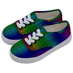 Rainbow Colored Scales Pattern, Full Color Palette, Fish Like Kids  Classic Low Top Sneakers by Casemiro