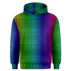 Rainbow Colored Scales Pattern, Full Color Palette, Fish Like Men s Overhead Hoodie by Casemiro