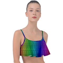 Rainbow Colored Scales Pattern, Full Color Palette, Fish Like Frill Bikini Top by Casemiro