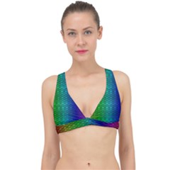 Rainbow Colored Scales Pattern, Full Color Palette, Fish Like Classic Banded Bikini Top by Casemiro