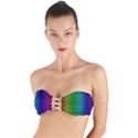 Rainbow colored scales pattern, full color palette, fish like Twist Bandeau Bikini Top View1