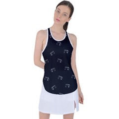 Vintage Car Motif Print Pattern Racer Back Mesh Tank Top