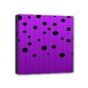 Two tone purple with black strings and ovals, dots. Geometric pattern Mini Canvas 4  x 4  (Stretched) View1