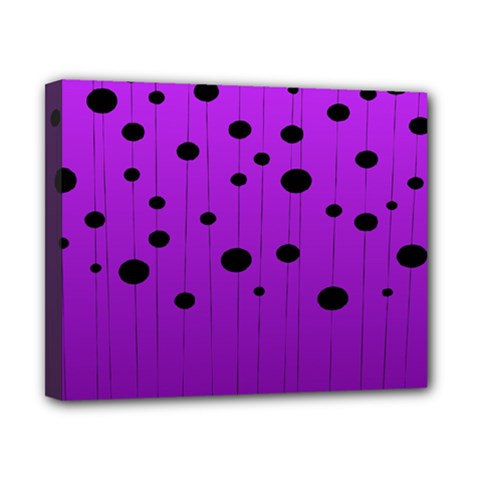 Two Tone Purple With Black Strings And Ovals, Dots  Geometric Pattern Canvas 10  X 8  (stretched) by Casemiro