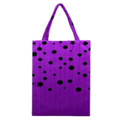 Two Tone Purple With Black Strings And Ovals, Dots  Geometric Pattern Classic Tote Bag by Casemiro