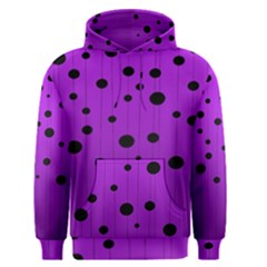 Two Tone Purple With Black Strings And Ovals, Dots  Geometric Pattern Men s Core Hoodie by Casemiro