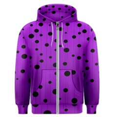 Two Tone Purple With Black Strings And Ovals, Dots  Geometric Pattern Men s Zipper Hoodie by Casemiro