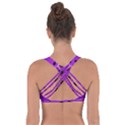 Two tone purple with black strings and ovals, dots. Geometric pattern Got No Strings Sports Bra View2