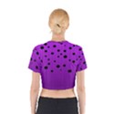 Two tone purple with black strings and ovals, dots. Geometric pattern Cotton Crop Top View2