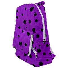 Two Tone Purple With Black Strings And Ovals, Dots  Geometric Pattern Travelers  Backpack by Casemiro