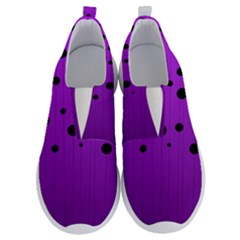 Two Tone Purple With Black Strings And Ovals, Dots  Geometric Pattern No Lace Lightweight Shoes by Casemiro