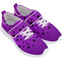 Two tone purple with black strings and ovals, dots. Geometric pattern Men s Velcro Strap Shoes View3