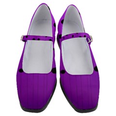 Two Tone Purple With Black Strings And Ovals, Dots  Geometric Pattern Women s Mary Jane Shoes by Casemiro