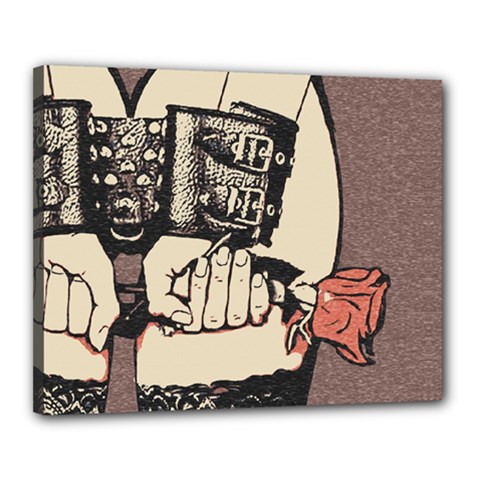 Flowers For The Submissive - Kinky Artwork, Naughty Illustration Canvas 20  X 16  (stretched) by Casemiro