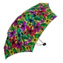 Hibiscus flowers pattern, floral theme, rainbow colors, colorful palette Mini Folding Umbrellas View2