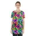 Hibiscus flowers pattern, floral theme, rainbow colors, colorful palette Skirt Hem Sports Top View1