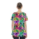 Hibiscus flowers pattern, floral theme, rainbow colors, colorful palette Skirt Hem Sports Top View2