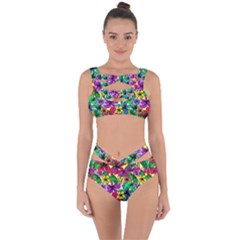 Hibiscus Flowers Pattern, Floral Theme, Rainbow Colors, Colorful Palette Bandaged Up Bikini Set  by Casemiro