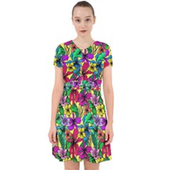 Hibiscus Flowers Pattern, Floral Theme, Rainbow Colors, Colorful Palette Adorable In Chiffon Dress by Casemiro