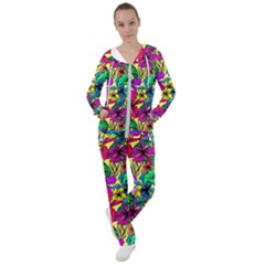 Hibiscus Flowers Pattern, Floral Theme, Rainbow Colors, Colorful Palette Women s Tracksuit by Casemiro