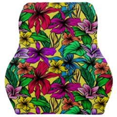 Hibiscus Flowers Pattern, Floral Theme, Rainbow Colors, Colorful Palette Car Seat Velour Cushion  by Casemiro