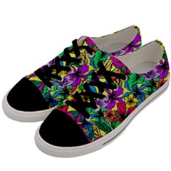 Hibiscus Flowers Pattern, Floral Theme, Rainbow Colors, Colorful Palette Men s Low Top Canvas Sneakers by Casemiro