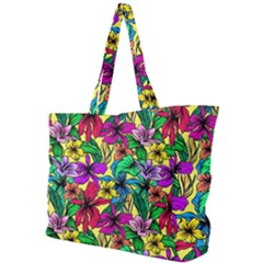 Hibiscus Flowers Pattern, Floral Theme, Rainbow Colors, Colorful Palette Simple Shoulder Bag by Casemiro