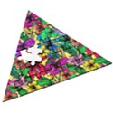 Hibiscus flowers pattern, floral theme, rainbow colors, colorful palette Wooden Puzzle Triangle View3