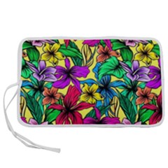 Hibiscus Flowers Pattern, Floral Theme, Rainbow Colors, Colorful Palette Pen Storage Case (m) by Casemiro