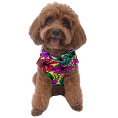 Hibiscus Flowers Pattern, Floral Theme, Rainbow Colors, Colorful Palette Dog Fleece by Casemiro