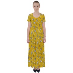 Honeybees High Waist Short Sleeve Maxi Dress by bloomingvinedesign