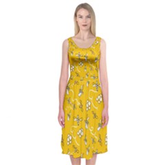 Honeybees Midi Sleeveless Dress by bloomingvinedesign