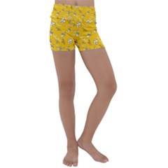 Honeybees Kids  Lightweight Velour Yoga Shorts by bloomingvinedesign