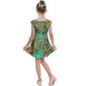 Peacock Chrysanthemum Kids  Cap Sleeve Dress View2