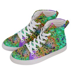 Peacock Chrysanthemum Men s Hi-top Skate Sneakers by bloomingvinedesign