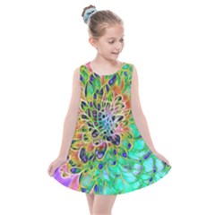 Peacock Chrysanthemum Kids  Summer Dress by bloomingvinedesign