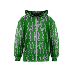 Cherry-blossoms Branch Decorative On A Field Of Fern Kids  Zipper Hoodie by pepitasart