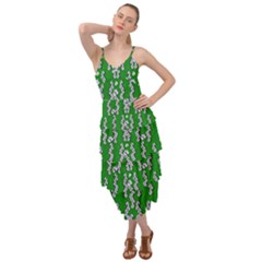 Cherry-blossoms Branch Decorative On A Field Of Fern Layered Bottom Dress by pepitasart