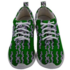 Cherry-blossoms Branch Decorative On A Field Of Fern Mens Athletic Shoes by pepitasart