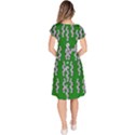 Cherry-blossoms Branch Decorative On A Field Of Fern Classic Short Sleeve Dress View4