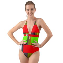 Serippy Halter Cut-out One Piece Swimsuit by SERIPPY