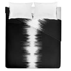 Black And White Noise, Sound Equalizer Pattern Duvet Cover Double Side (queen Size) by Casemiro