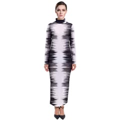 Black And White Noise, Sound Equalizer Pattern Turtleneck Maxi Dress by Casemiro