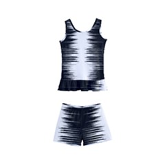 Black And White Noise, Sound Equalizer Pattern Kids  Boyleg Swimsuit