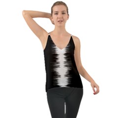 Black And White Noise, Sound Equalizer Pattern Chiffon Cami by Casemiro